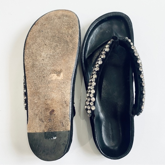 Isabel Marant rhinestone suede leather thong sandals - Picture 4 of 8